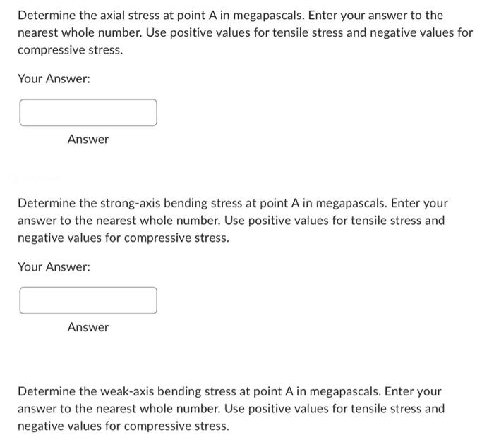Determine the normal stress developed at points A and | Chegg.com