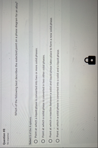 Solved Question #8No responseWhich of the following best | Chegg.com