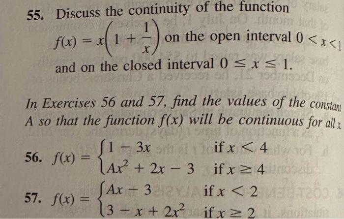 Solved 55. Discuss the continuity of the function | Chegg.com
