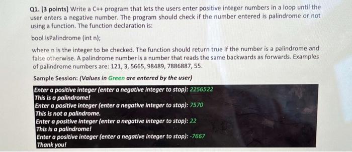 Solved Q1. [3 points] Write a C++ program that lets the | Chegg.com