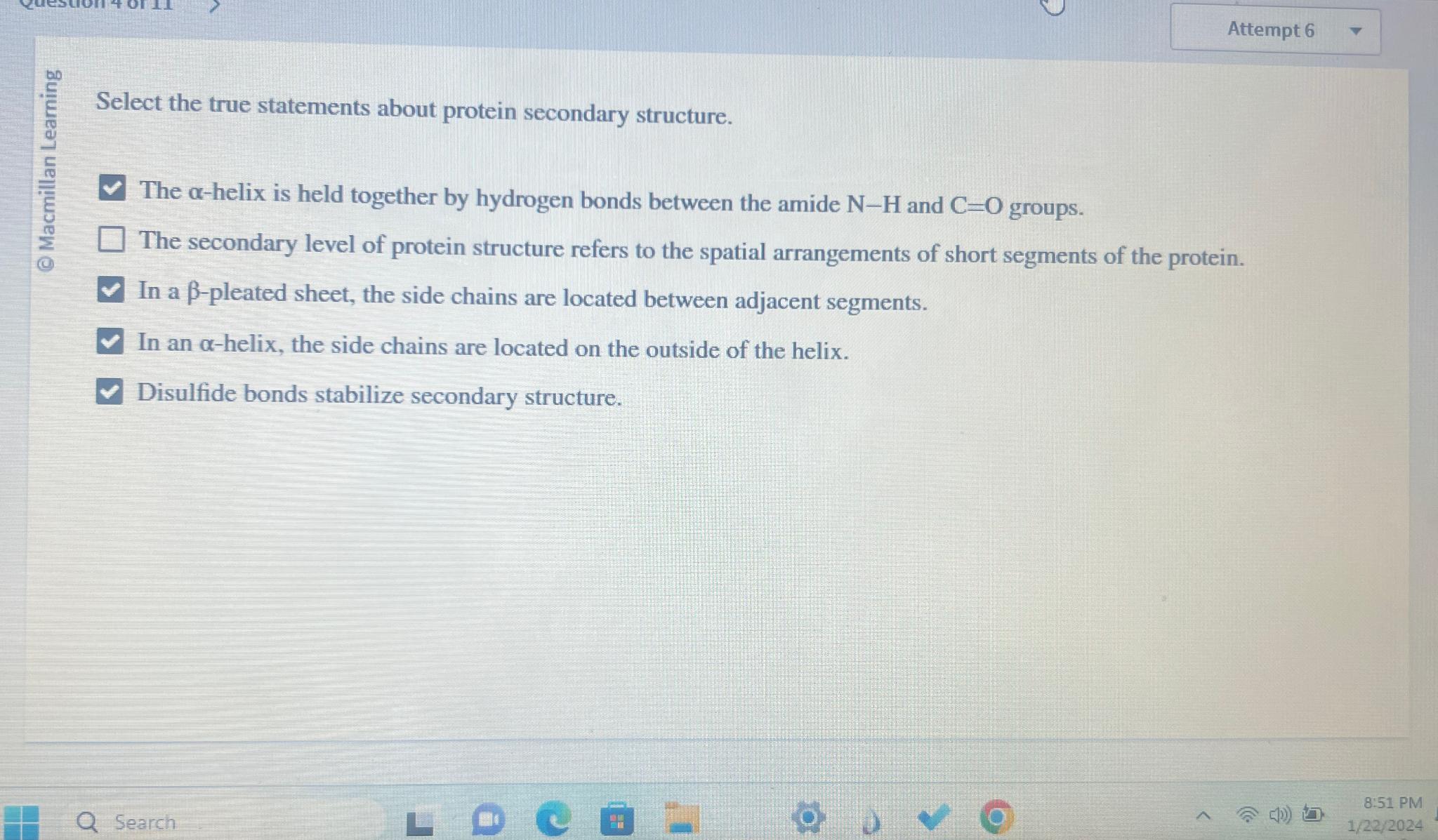 Solved Select the true statements about protein secondary