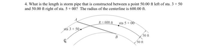 Solved 4. What is the length is storm pipe that is | Chegg.com