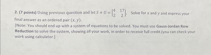 Solved Please show all your work as partial credit will be | Chegg.com