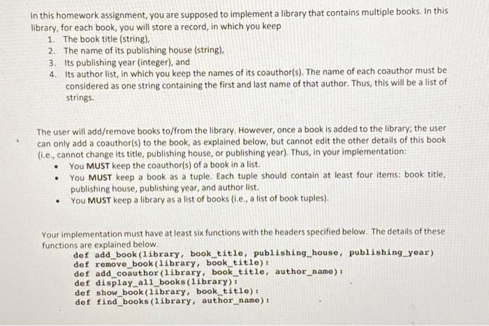 Solved In this homework assignment, you are supposed to | Chegg.com