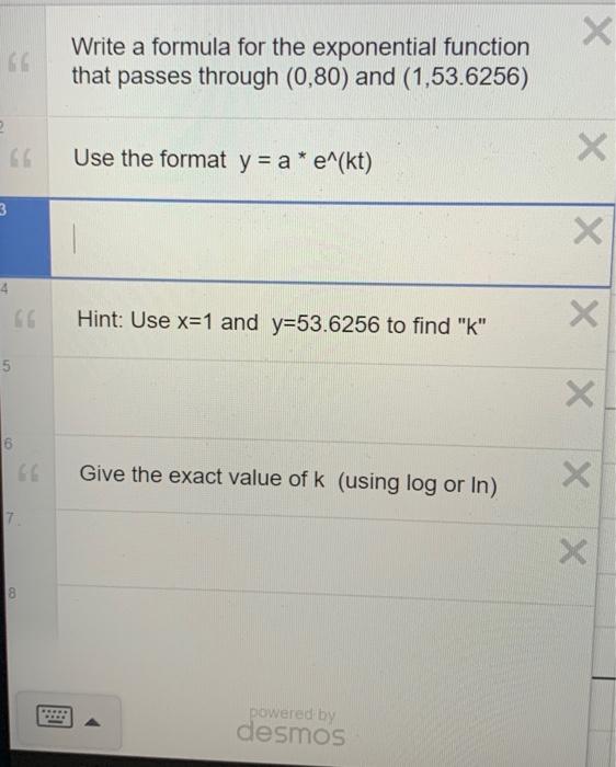 Solved Write a formula for the exponential function that | Chegg.com