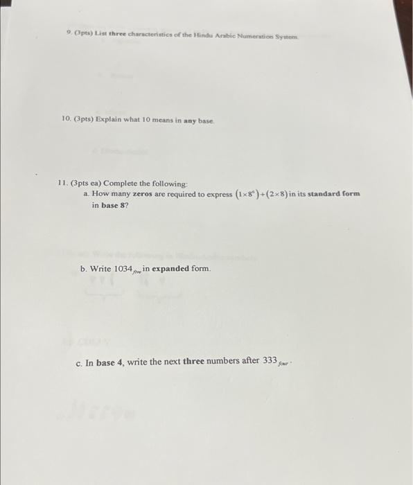 Solved 9 3pts list three characteristics of the hindu chegg