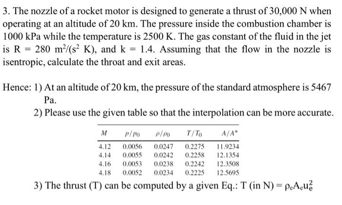 Solved 3. The nozzle of a rocket motor is designed to | Chegg.com