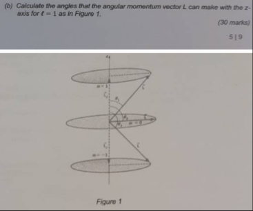 (b) ﻿Calculate the angles that the angular momentum | Chegg.com