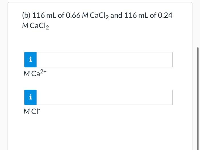 Solved Determine the molar concentration of each ion present | Chegg.com