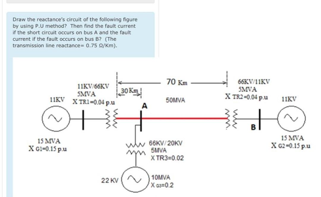 Draw the reactance's circuit of the following figure