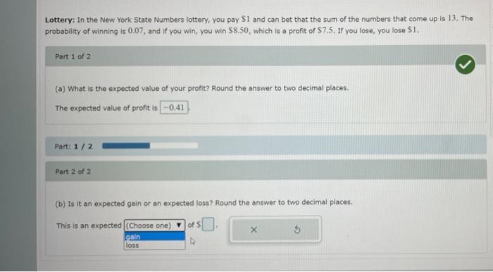 Solved Lottery: In the New York State Numbers lottery, you | Chegg.com