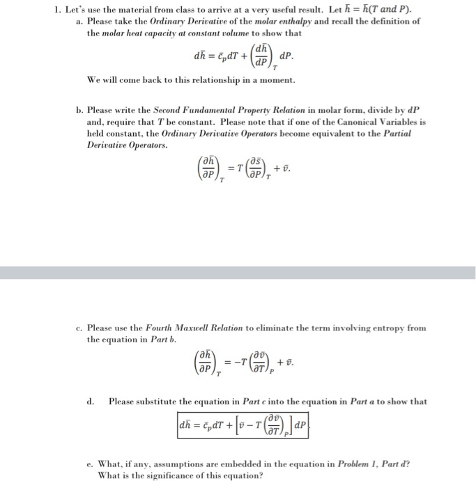 Solved 1. Let's use the material from class to arrive at a | Chegg.com