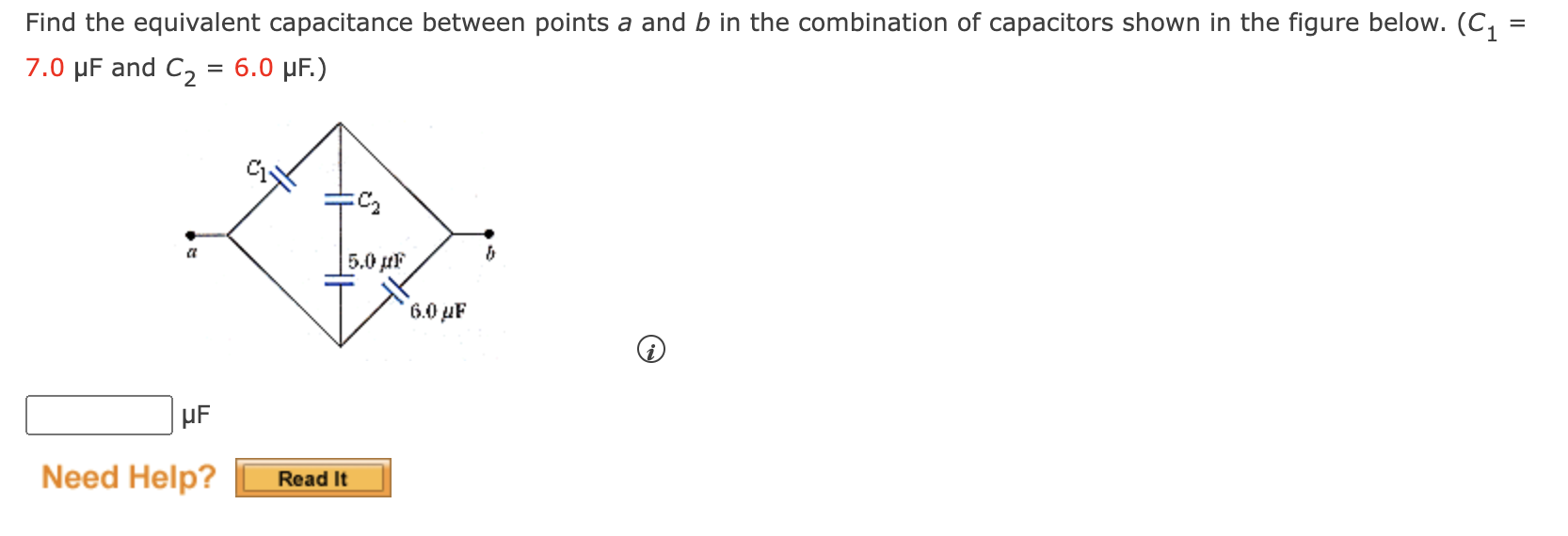 Solved Find the equivalent capacitance between points a and | Chegg.com