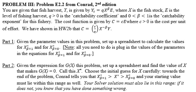 Solved PROBLEM III: Problem E2.2 ﻿from Conrad, 2nd | Chegg.com