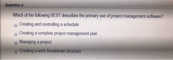 Solved Question 1 The focus of the Control Schedule process | Chegg.com
