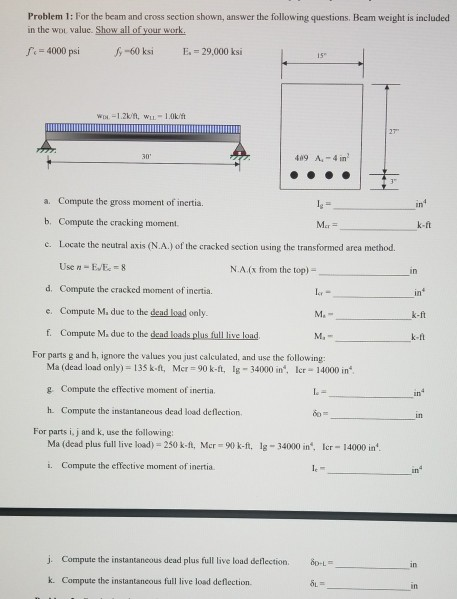 Solved Problem 1: For the beam and cross section shown, | Chegg.com