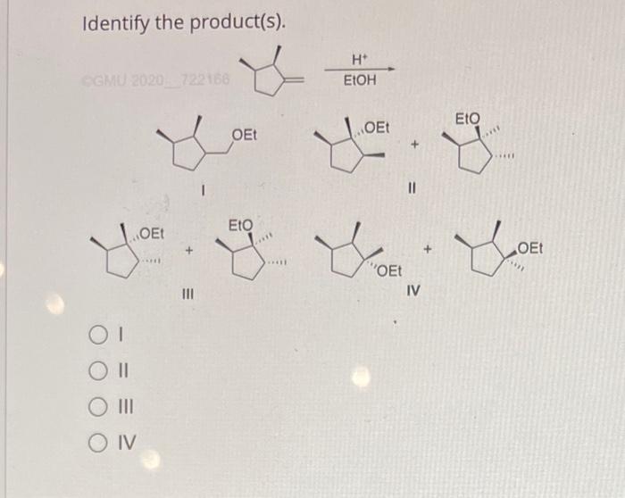 Solved Identify the product(s). H ЕТОН CMO 2020 22166 EIO | Chegg.com