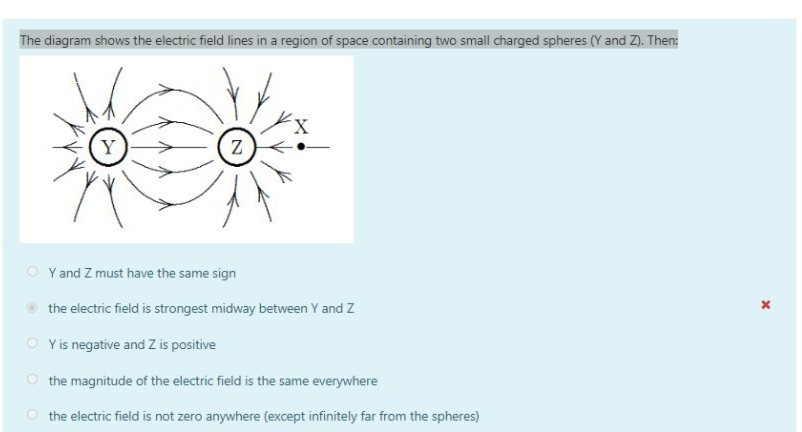 Solved The diagram shows the electric field lines in a | Chegg.com