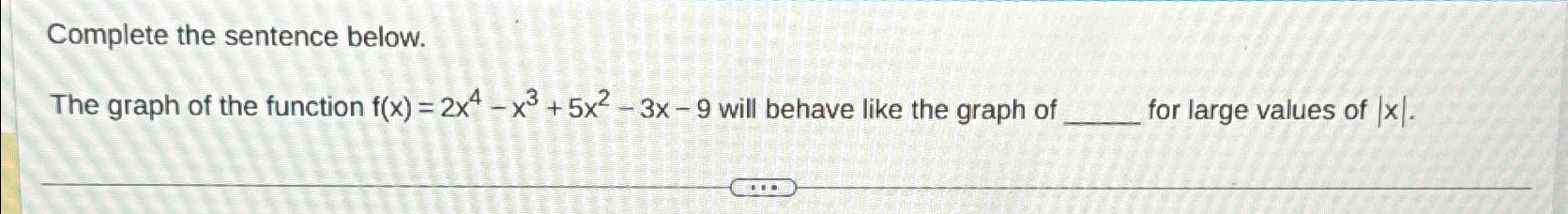 Solved Complete the sentence below.The graph of the function | Chegg.com