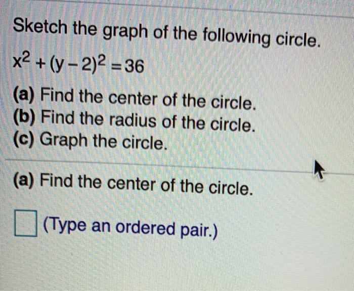 Solved Sketch the graph of the following circle. x2 + (y - | Chegg.com