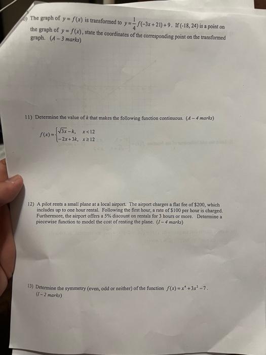 Solved 8) Draw the graph of a function f such that | Chegg.com