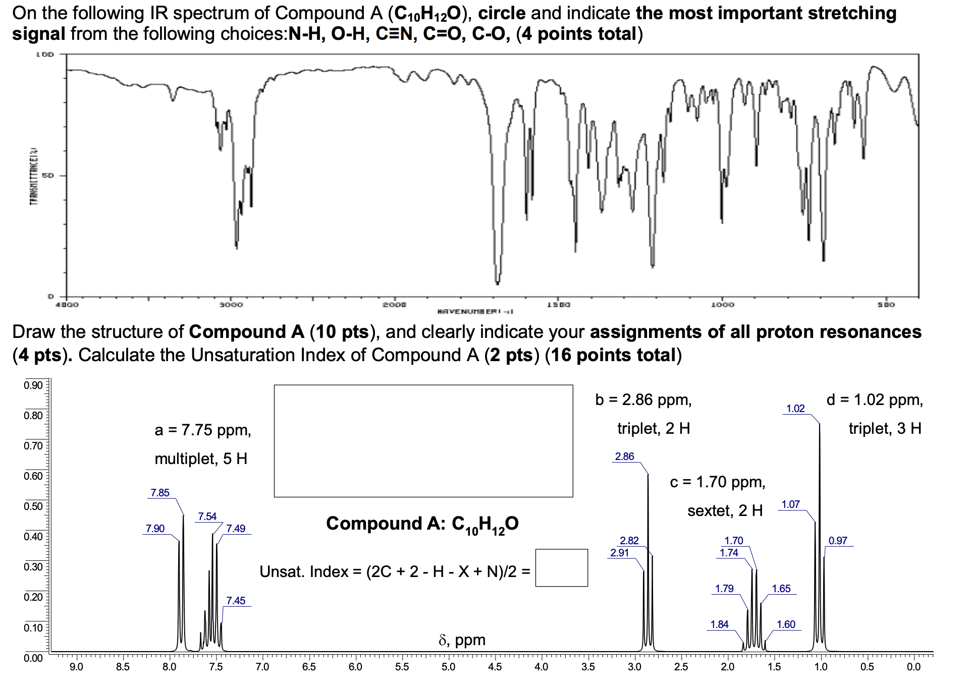 Solved On the following IR spectrum of Compound | Chegg.com