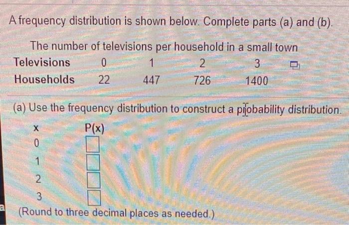 Solved A Frequency Distribution Is Shown Below. Complete | Chegg.com