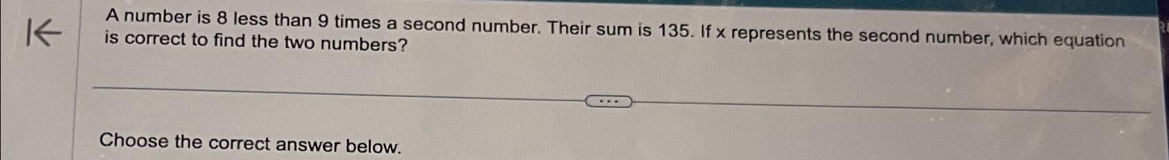 solved-a-number-is-8-less-than-9-times-a-second-number-chegg