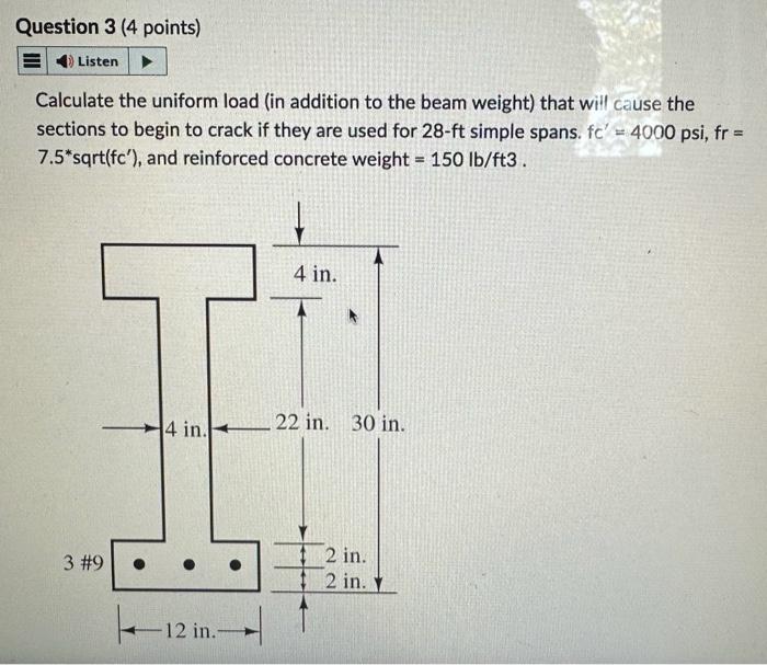 Solved Determine The Cracking Moment For The Following | Chegg.com