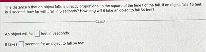 Solved The distances that an object falls is directly | Chegg.com