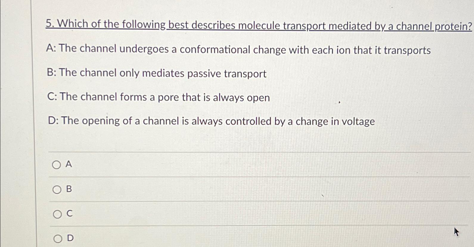 Solved Which of the following best describes molecule | Chegg.com