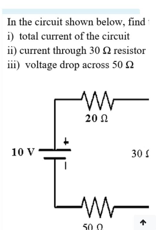 Solved In the circuit shown below, find i) total current of | Chegg.com