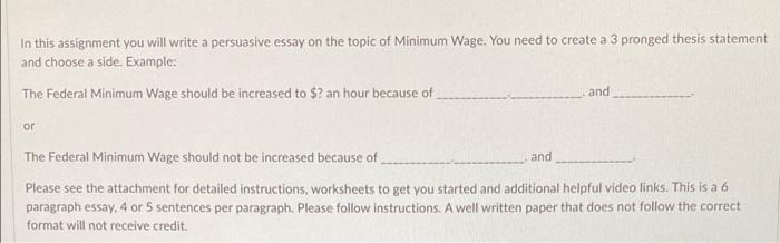 persuasive essay on raising minimum wage