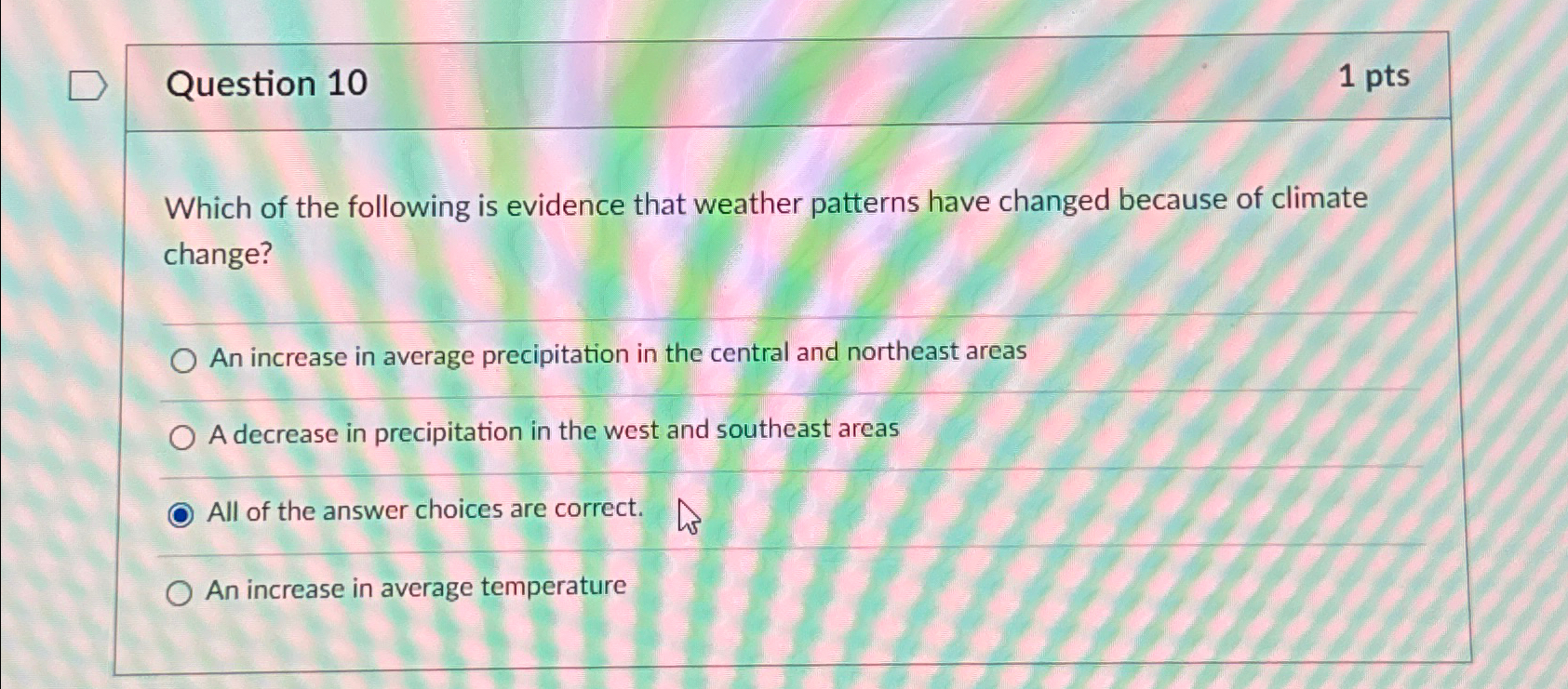 Solved Question 101ptsWhich of the following is evidence | Chegg.com