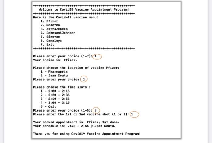 Solved Questions #2: Covid19 Vaccine Registration Program (8 | Chegg.com