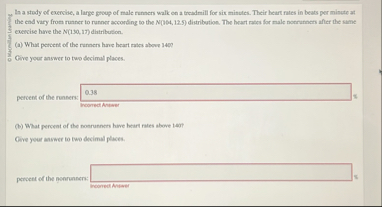 Solved 3335538In a stady of exercise, a large group of male | Chegg.com