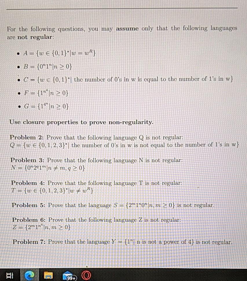 Solved For The Following Questions You May Assume Only T Chegg Com