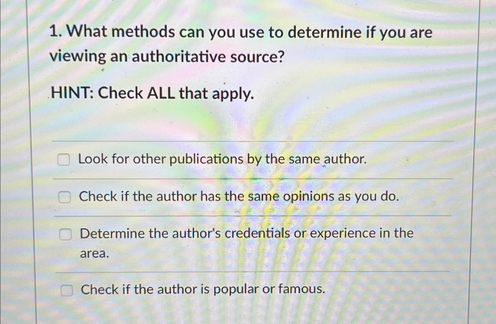 Solved What methods can you use to determine if you are | Chegg.com
