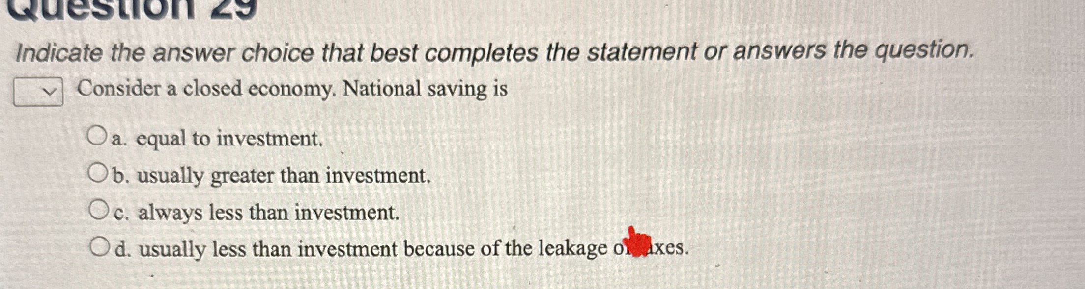 Solved Indicate the answer choice that best completes the | Chegg.com