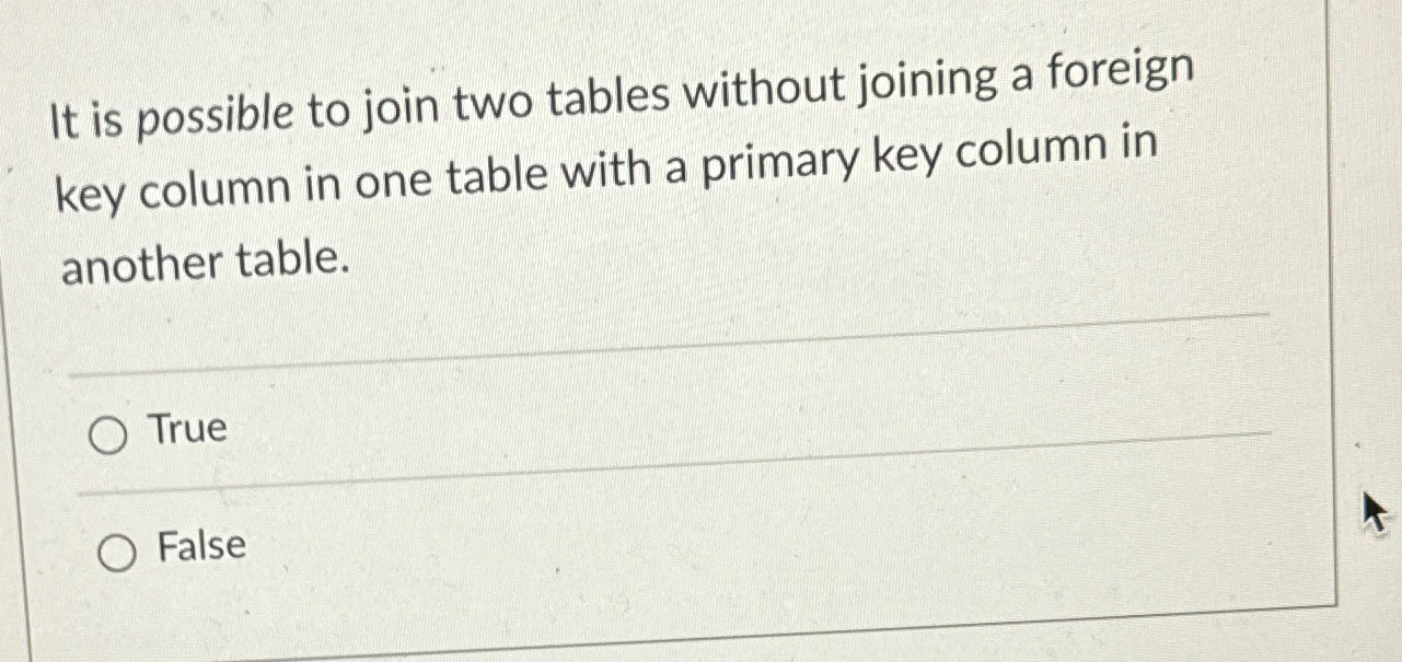 Solved It is possible to join two tables without joining a