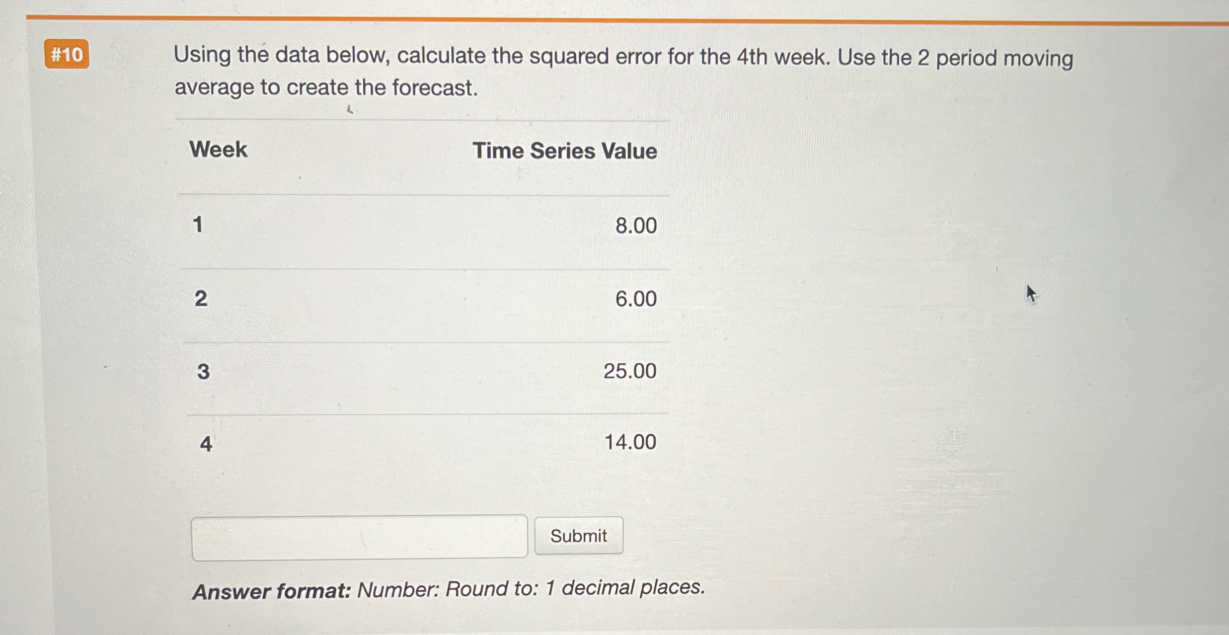Solved #10Using the data below, calculate the squared error | Chegg.com