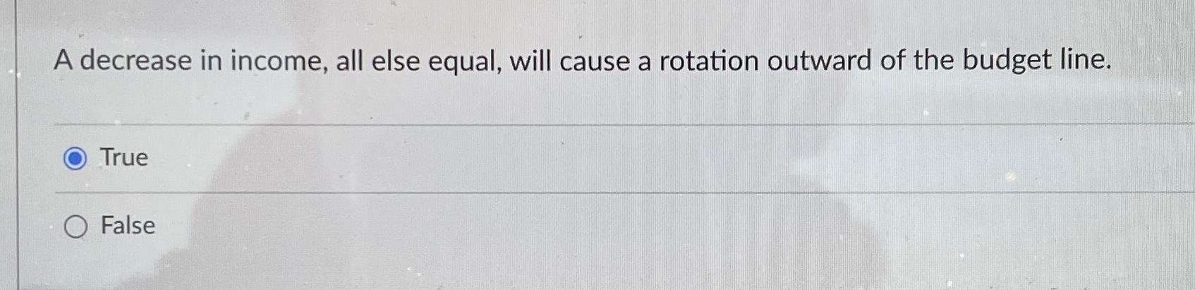 Solved A decrease in income, all else equal, will cause a | Chegg.com