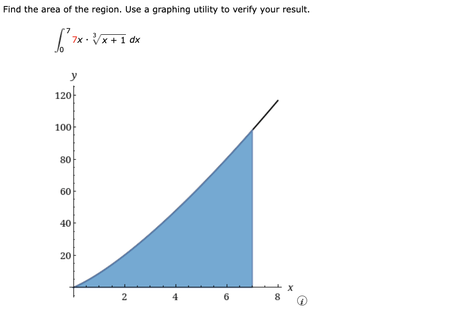 Solved Find the area of the region. Use a graphing utility | Chegg.com