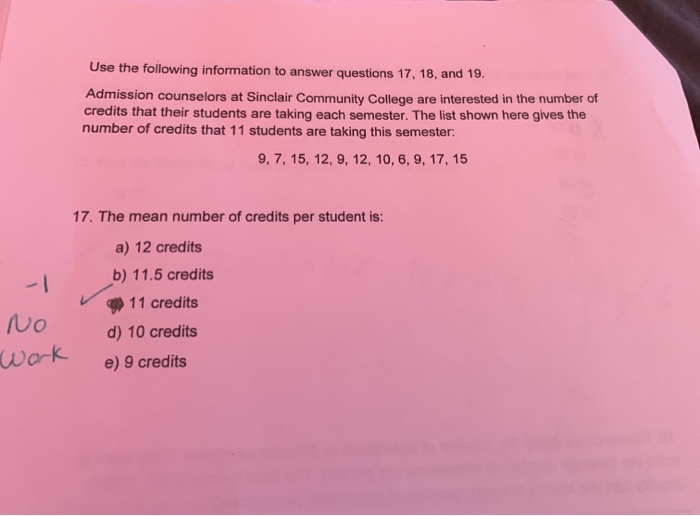 Solved Use The Following Information To Answer Questions 17