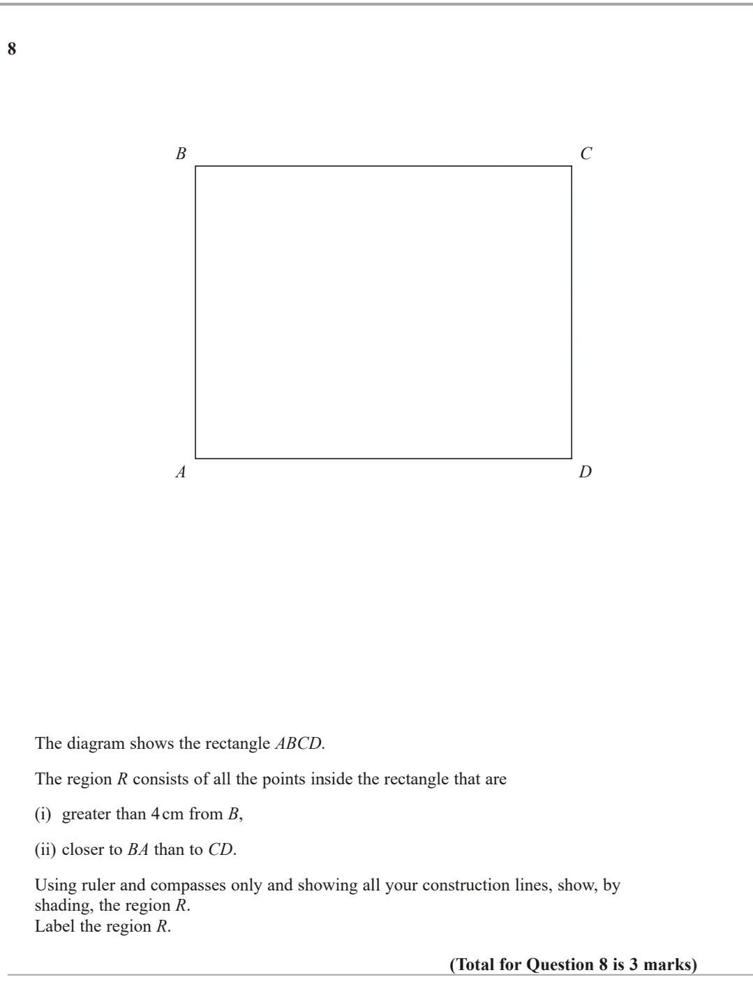 Solved 8 B C A D The diagram shows the rectangle ABCD. The | Chegg.com