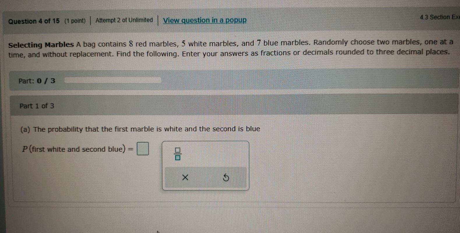 Solved 4.3 Section Exe Question 4 of 15 (1 point) | Attempt | Chegg.com