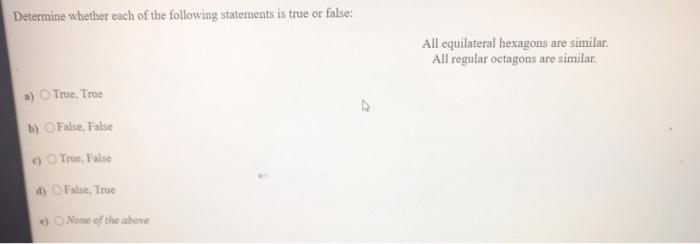 Solved Determine whether each of the following statements is | Chegg.com