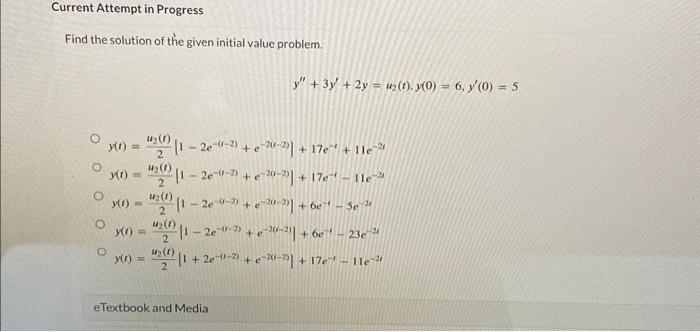 Solved Current Attempt In Progress Find The Solution Of The | Chegg.com