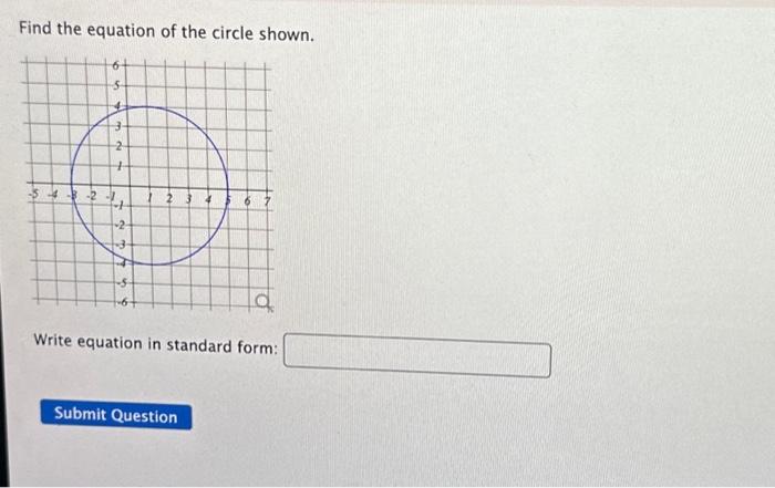 Solved Find the equation of the circle shown. | Chegg.com