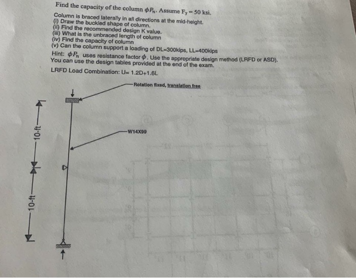 Solved Find the capacity of the column P. Assume Fy = 50 | Chegg.com